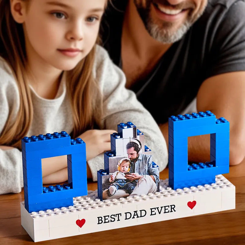 Puzzle di Mattoncini Personalizzato con Foto per Papà - Blocchi di Foto con Testo Personalizzato - Regalo per la Festa del Papà