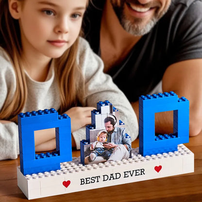Puzzle di Mattoncini Personalizzato con Foto per Papà - Blocchi di Foto con Testo Personalizzato - Regalo per la Festa del Papà