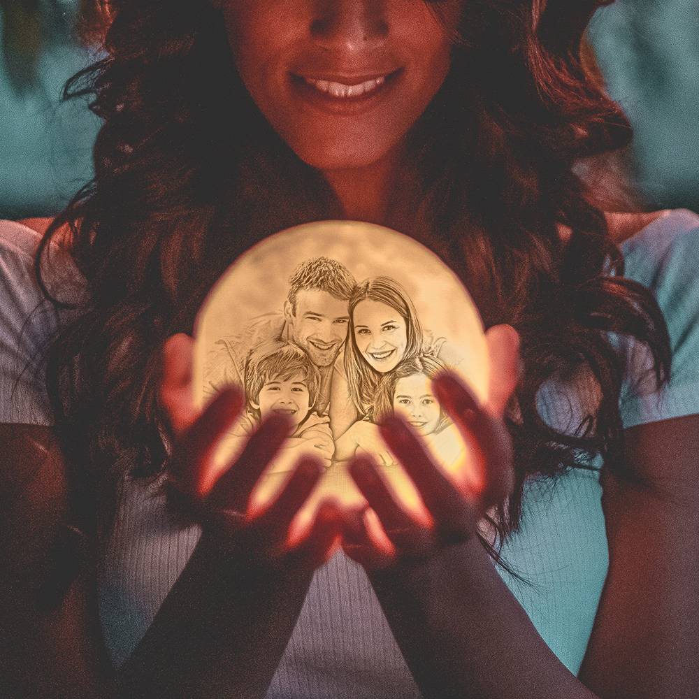 Lampada Luna 3D Personalizzata con Foto - idea regalo papà