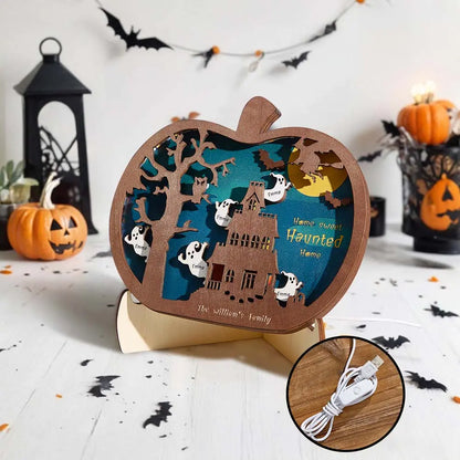 Luce Notte Decorazione Halloween Personalizzata Famiglia Lampada con Nome