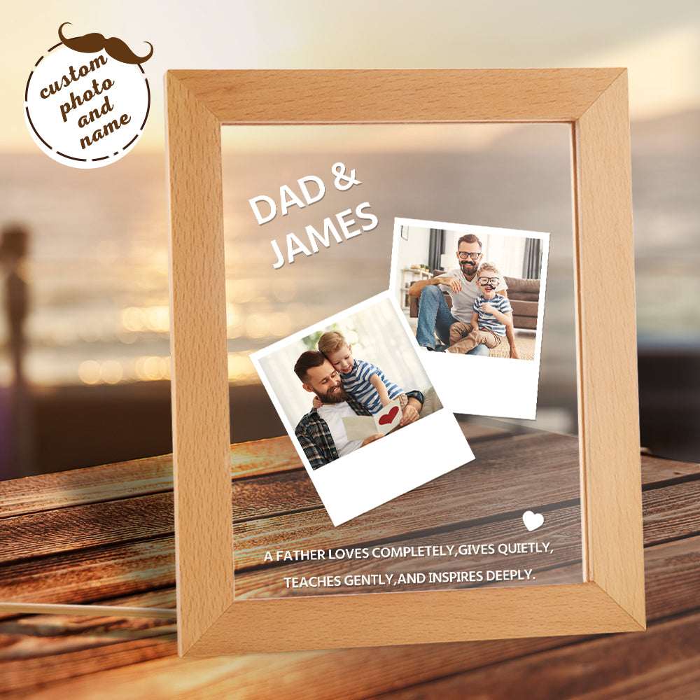 Lampada LED Personalizzata con Foto e Nome – Regalo Unico per la Festa del Papà e la Famiglia