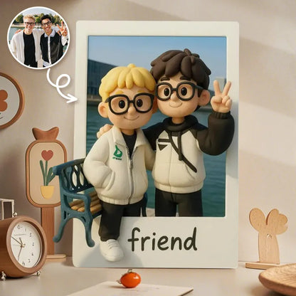 Calamita 3D Acrilico Personalizzata Foto Viaggio e Testo Regalo Anniversario mamma papà