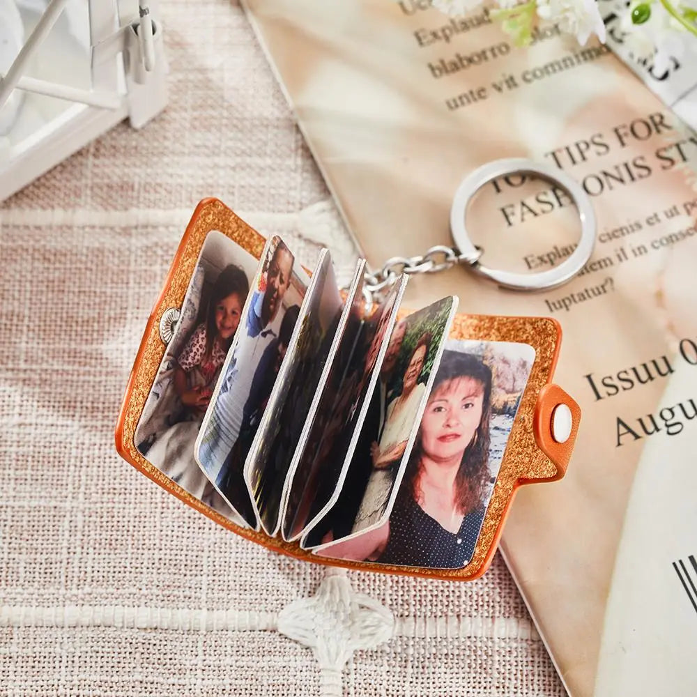 Portachiavi Mini Album Foto Personalizzato Regalo Emozionale per la Mamma