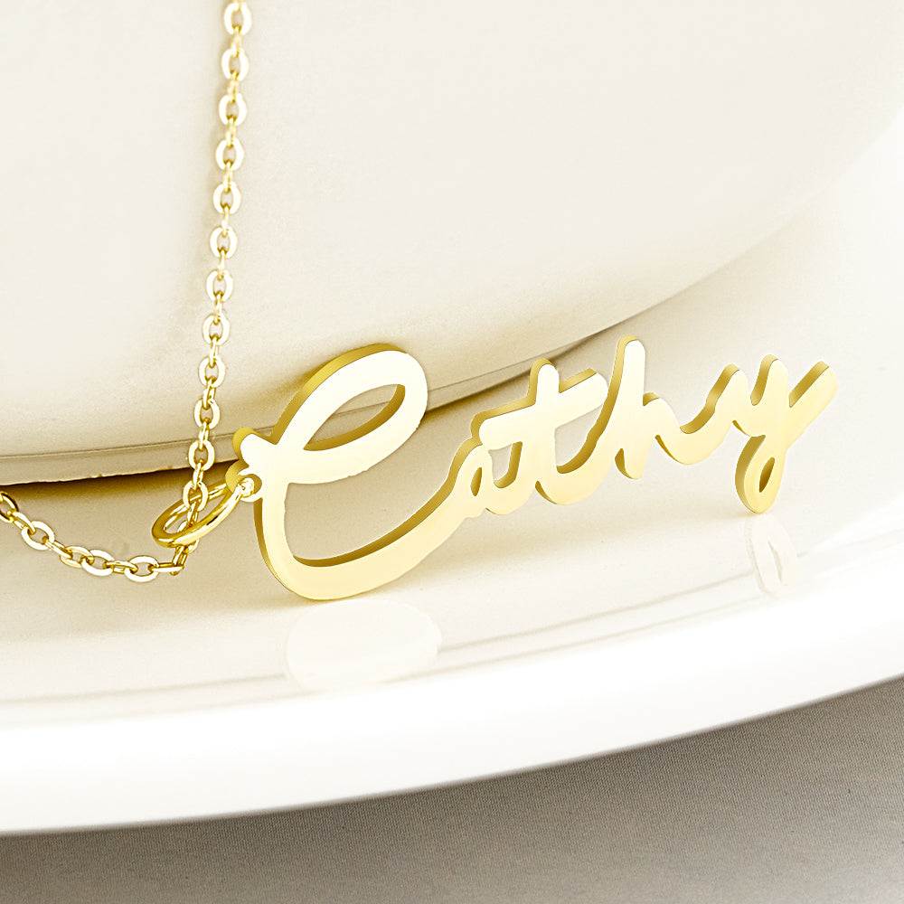 Collana con Nome Personalizzata Stile Firma Script Corsivo