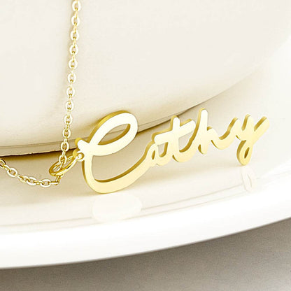 Collana con Nome Personalizzata Stile Firma Script Corsivo
