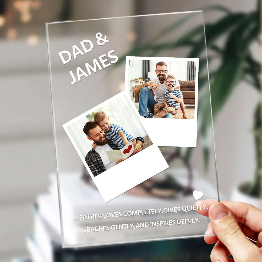 Lampada LED Personalizzata con Foto e Nome – Regalo Unico per la Festa del Papà e la Famiglia
