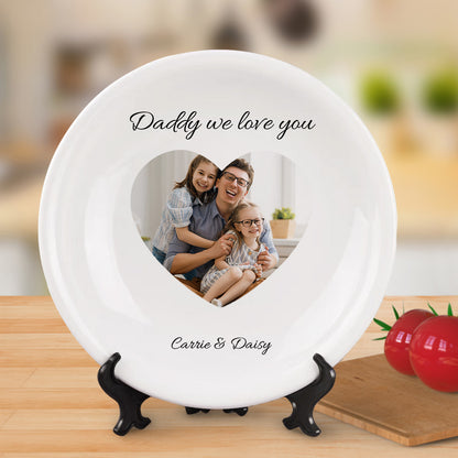 Piatto in Ceramica Personalizzato con Foto a Cuore Regalo Mamma