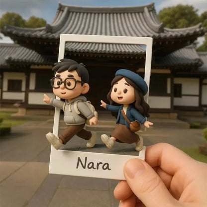 Calamita 3D Acrilico Personalizzata Foto Viaggio e Testo Regalo Anniversario mamma papà