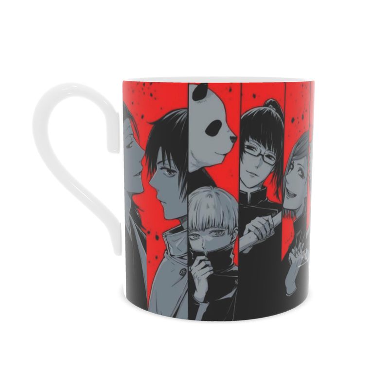 Tazza in porcellana jujutsu kaisen sfondo rosso