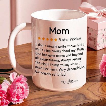 Tazza Personalizzata con Nome "Recensione 5 Stelle" Mamma