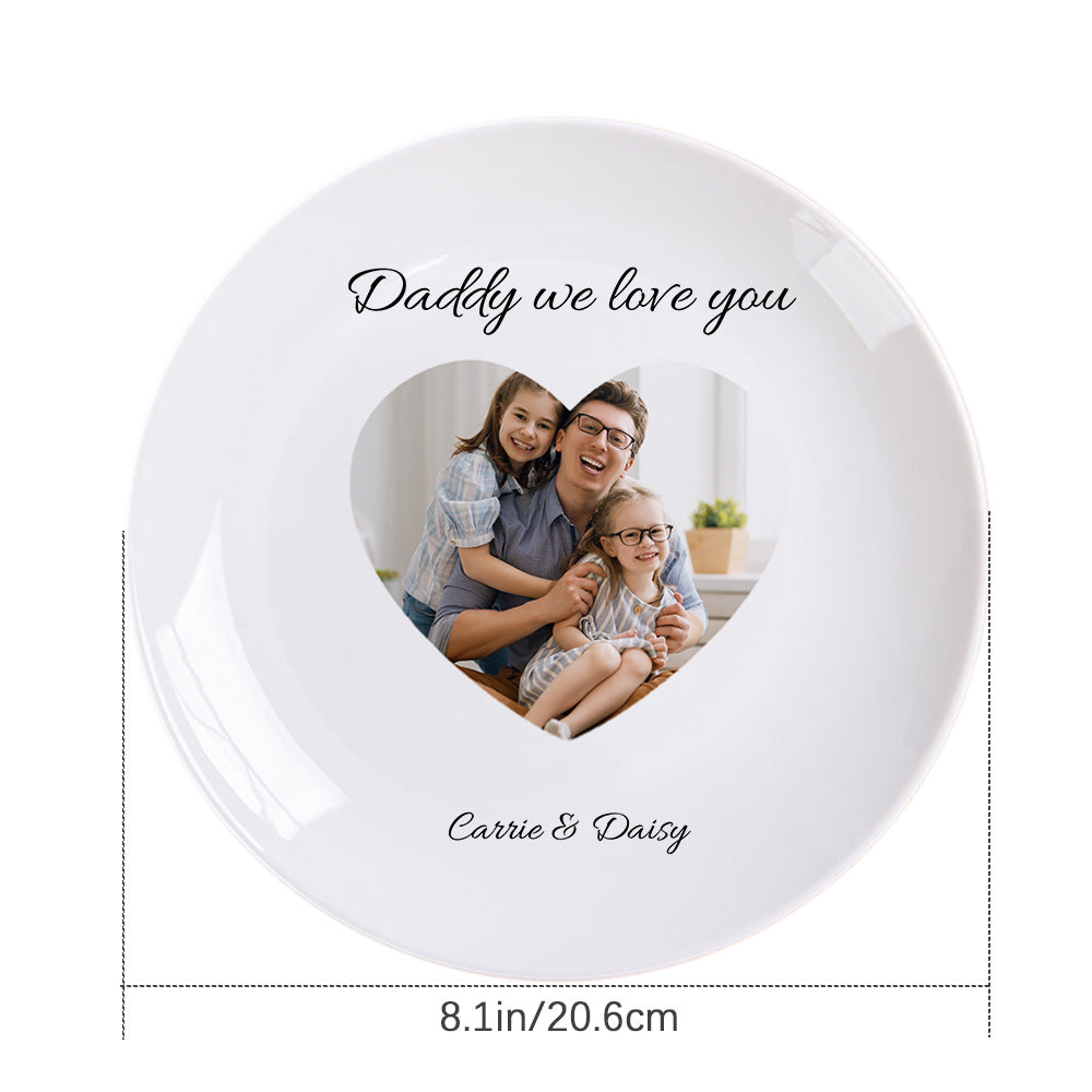 Piatto in Ceramica Personalizzato con Foto a Cuore Regalo Mamma