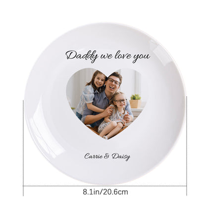 Piatto in Ceramica Personalizzato con Foto a Cuore Regalo Mamma