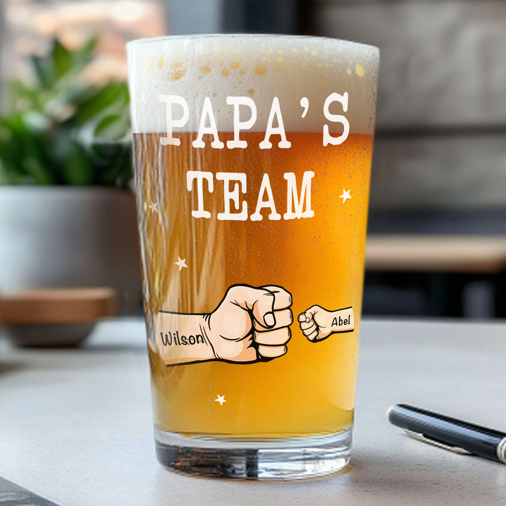 Bicchiere da Birra Personalizzato - "Bevi Papà, Non lo Diremo alla Mamma" - Regalo con Pugno per Papà e Nonno