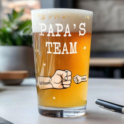 Bicchiere da Birra Personalizzato - "Bevi Papà, Non lo Diremo alla Mamma" - Regalo con Pugno per Papà e Nonno