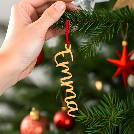 Ornamento Nome Personalizzato Albero Natale Tag Calza Segnaposto Decorazione Regalo Plexiglas Capodanno