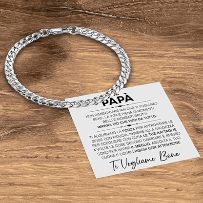 Bracciale Cubano Al Papà - Ti Vogliamo Bene.