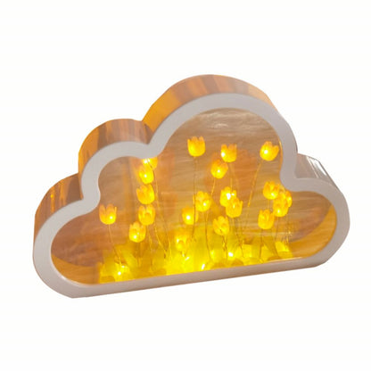 Lampada Nuvola Tulipani Specchio 2-in-1 Luce Notturna DIY Camera