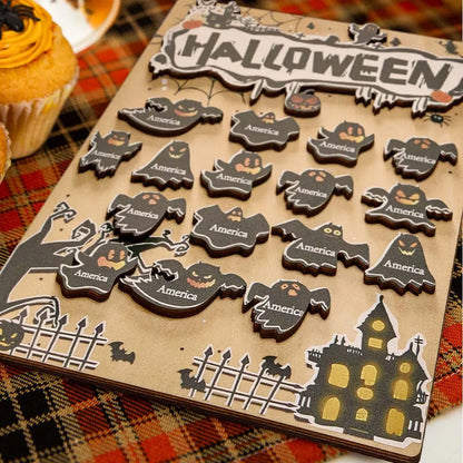 Targa Fantasmino in Legno Personalizzata Nome Regalo Decorazione Segnaposto Halloween