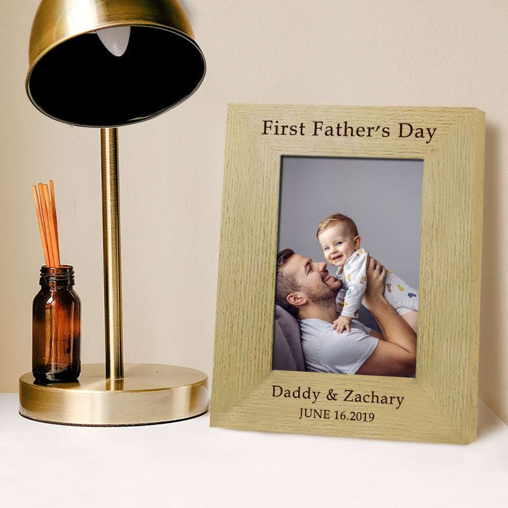 Cornice in Legno Personalizzata "Prima Festa del Papà" – Regalo Unico per Neo-Papà