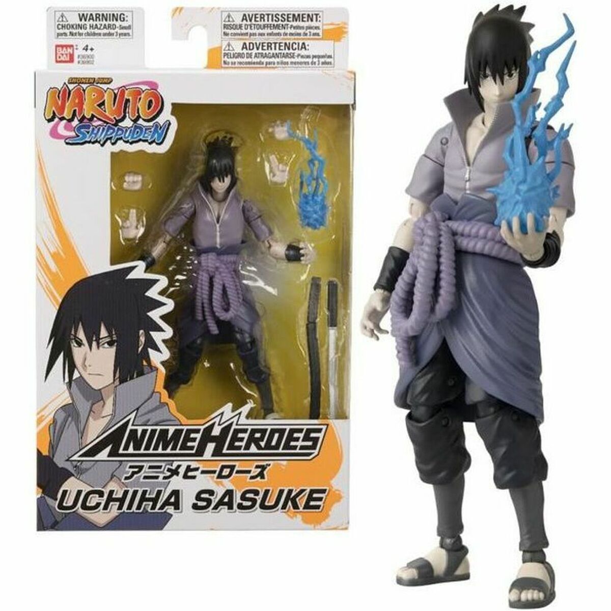 Bandai Anime Heroes - Sasuke Uchiha Action Figure (Naruto Shippuden) - 17cm