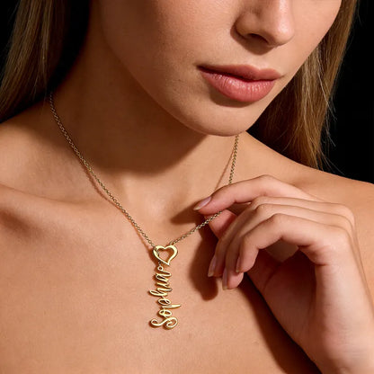 Collana Lariat Personalizzata con Nome e Cuore – Regalo Raffinato Lei - idea regalo mamma