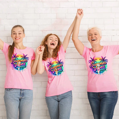 T-shirt Personalizzata Cartoon Summer Vibes con Nome