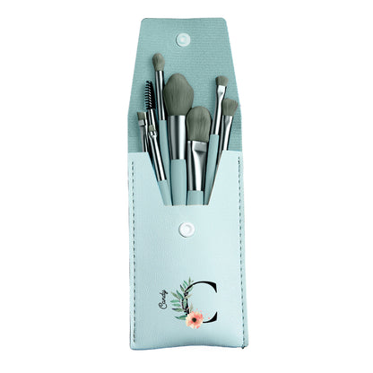 Set Pennelli Trucco con Astuccio in Pelle PU Personalizzato Regalo Donna mamma