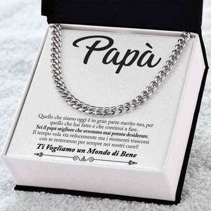 Collana da Uomo - Papà Ti Vogliamo un Mondo di Bene.