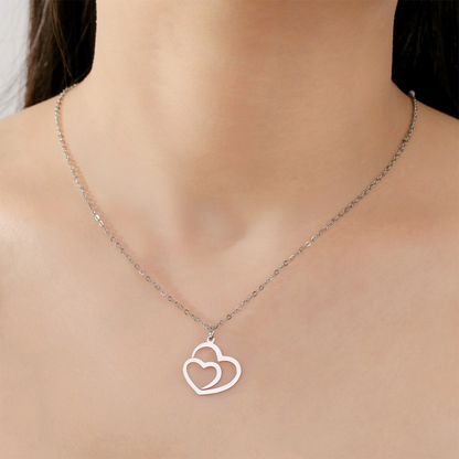 Collana Due Cuori Uniti - Mamma