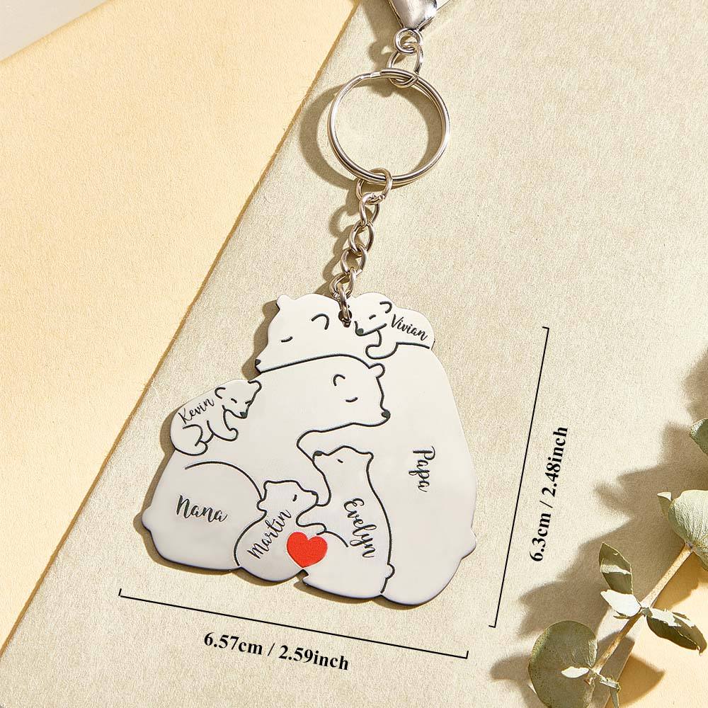 Portachiavi Personalizzato "Famiglia Orso" – Incisione Papa & Mama Bear – Regalo Unico per Genitori e Nonni