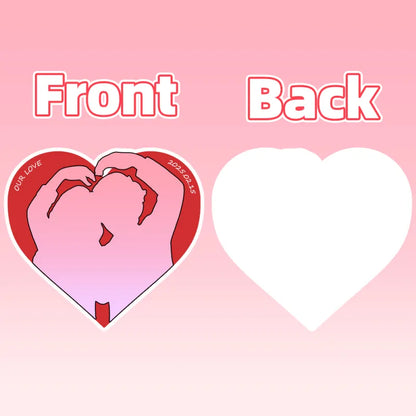 Cuscino a Cuore Personalizzato con Foto di Coppia Regalo San Valentino stile cartoon