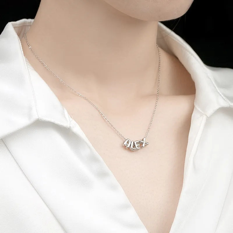 Collana con Nome "Bubble Letters" 3D personalizzato