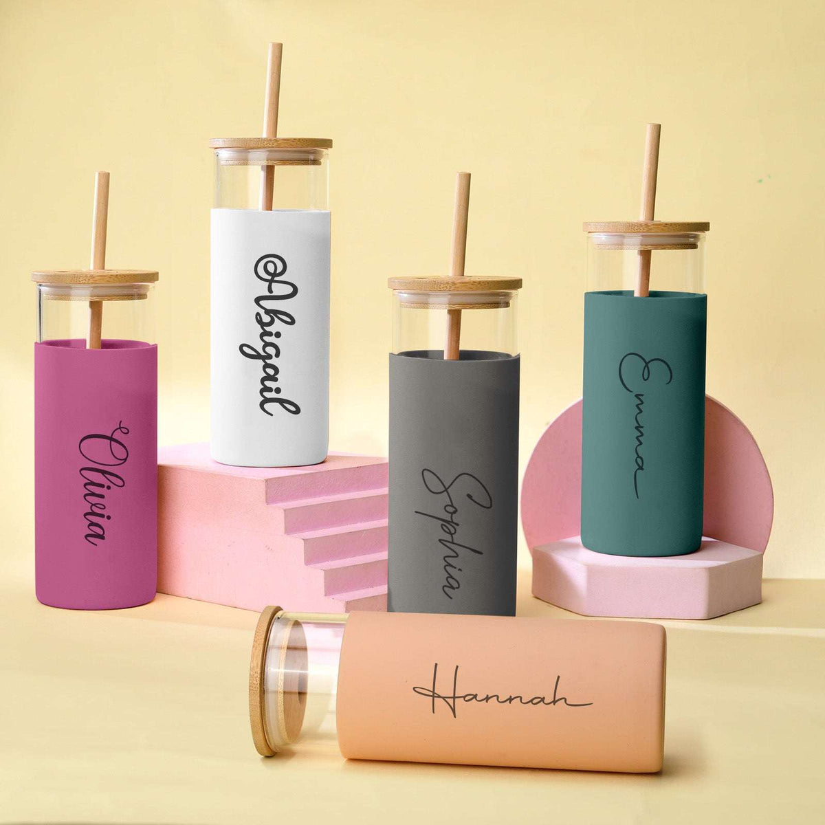 Bicchiere in Vetro Personalizzato con Nome Tumbler Caffè da 17oz
