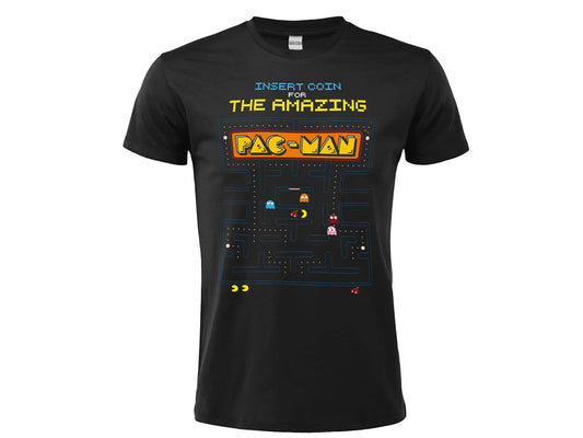 T-Shirt Pac-Man: Insert Coin M nera