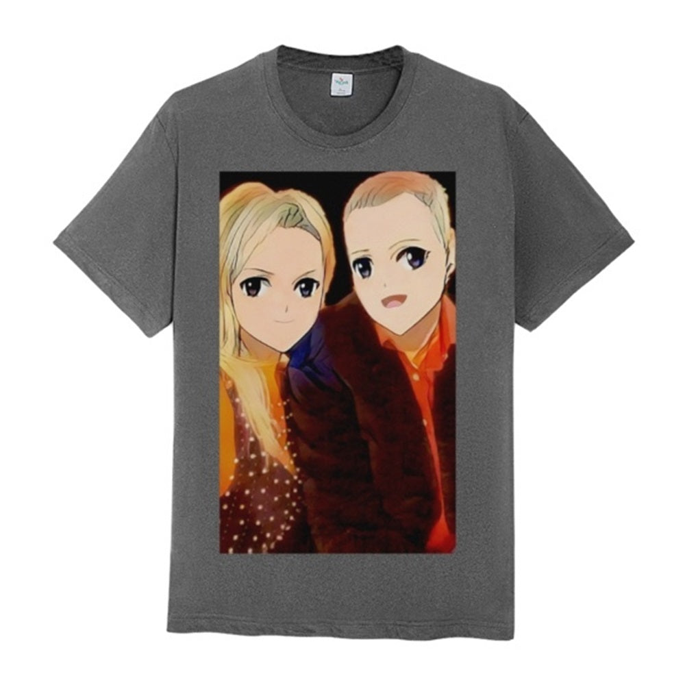 Maglietta Uomo Effetto Anime Personalizzata Foto in Stile Manga
