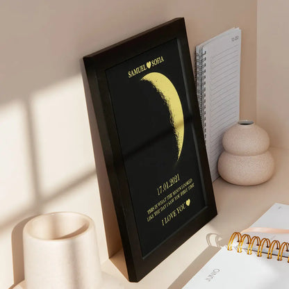 Cornice Fase Lunare Personalizzata con Nomi Regalo Coppia Lei Lui San Valentino Amore Natale Anniversario Compleanno