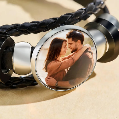 Bracciale con foto personalizzato in pelle