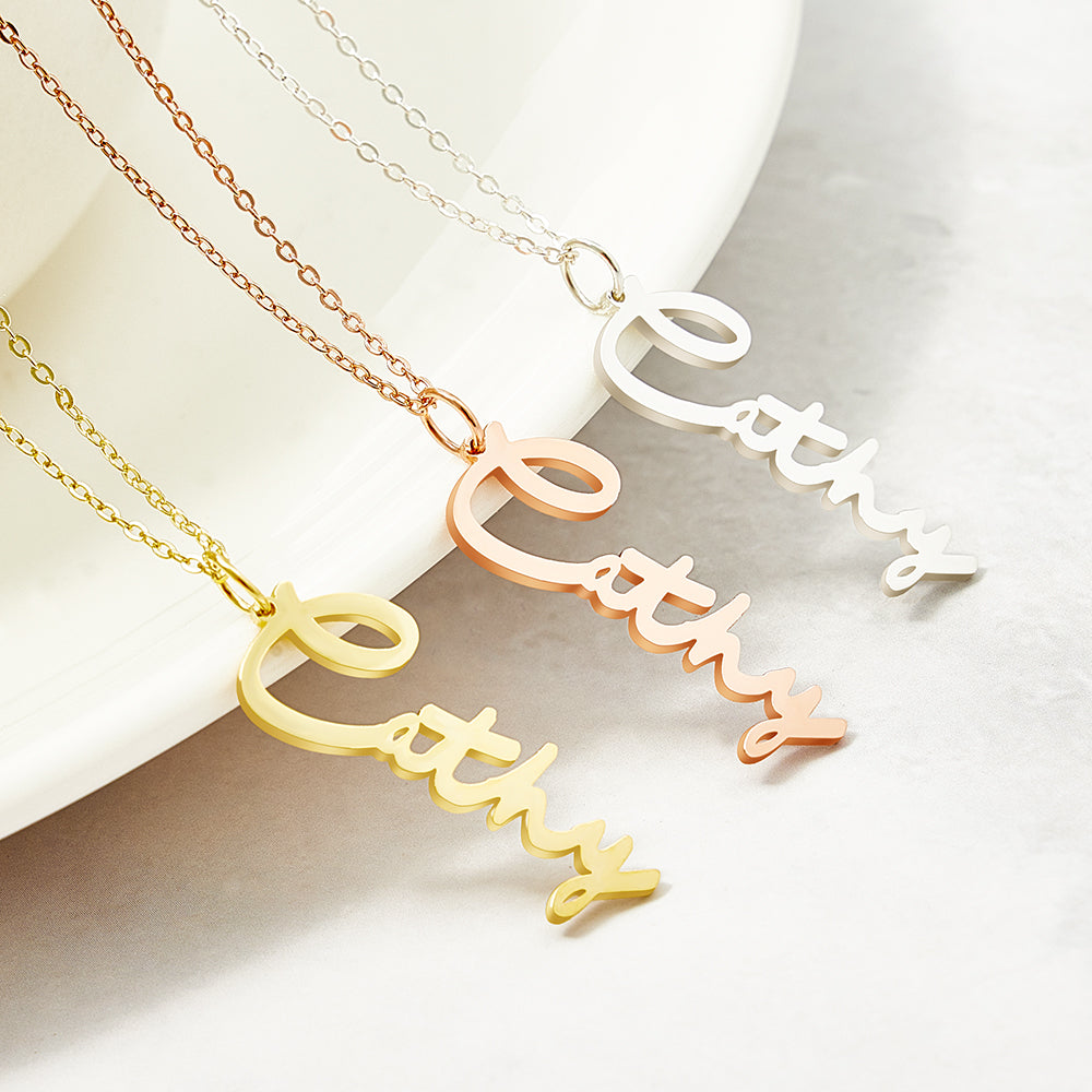 Collana con Nome Personalizzata Stile Firma Script Corsivo