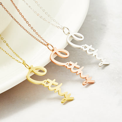Collana con Nome Personalizzata Stile Firma Script Corsivo