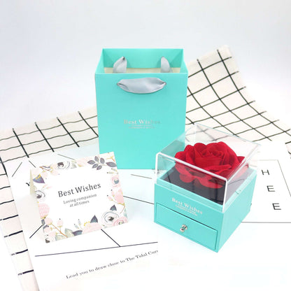 Set Confezione Regalo Rosa con Biglietto e Shopper Jewelry Box Elegante mamma donna
