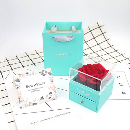 Set Confezione Regalo Rosa con Biglietto e Shopper Jewelry Box Elegante mamma donna