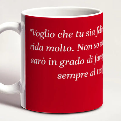 Tazza InuYasha "Filo Rosso del Destino" Citazione Kagome Mug Rossa Anime