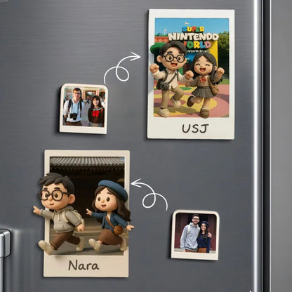 Calamita 3D Acrilico Personalizzata Foto Viaggio e Testo Regalo Anniversario mamma papà