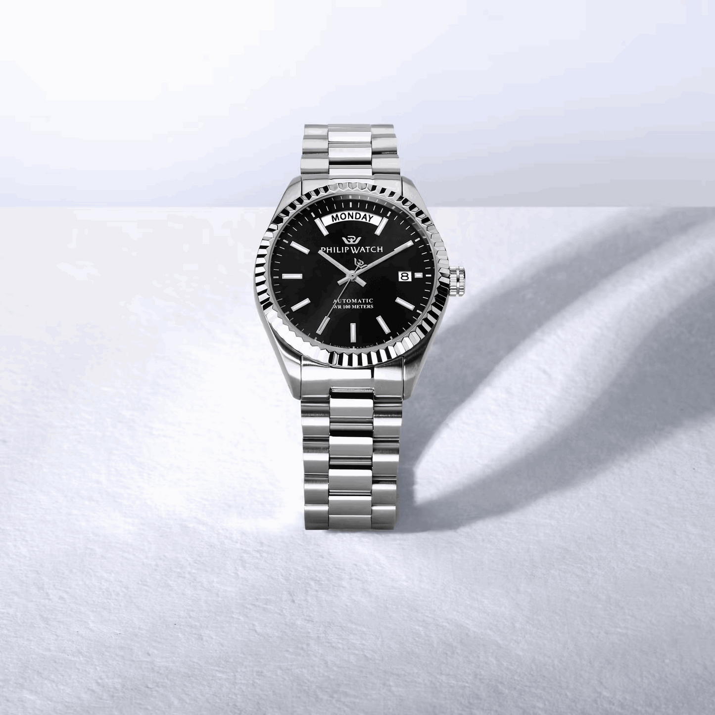 Philip Watch Caribe R8223597108 – Automatico Swiss Made Day-Date Nero 39mm Uomo