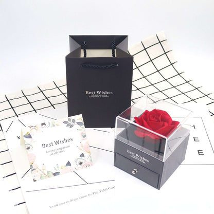 Set Confezione Regalo Rosa con Biglietto e Shopper Jewelry Box Elegante mamma donna