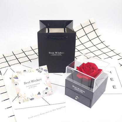 Set Confezione Regalo Rosa con Biglietto e Shopper Jewelry Box Elegante mamma donna