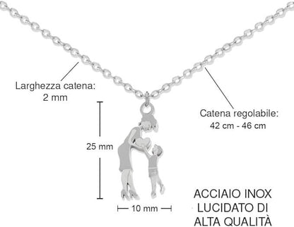 Collana Mamma e Figlio - Acciaio Inox Lucidato di Altissima Qualità