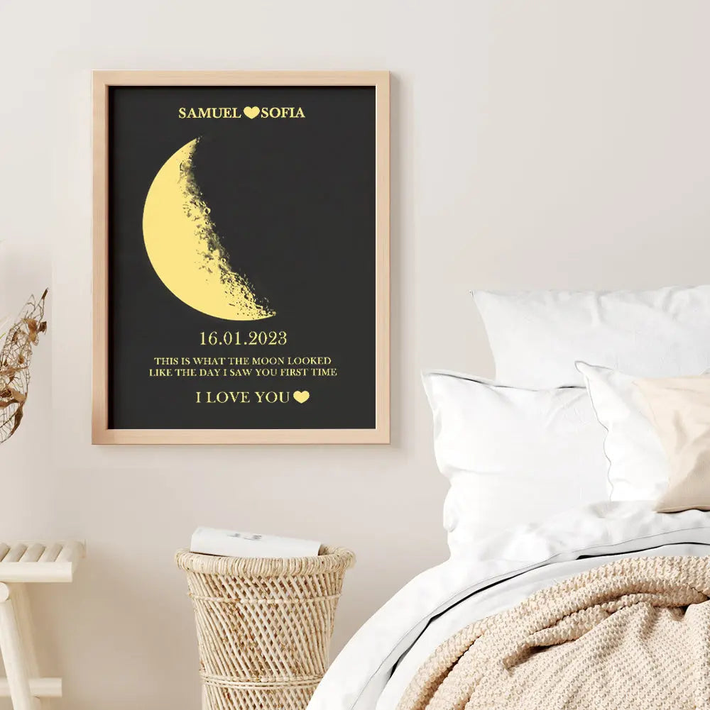 Cornice Fase Lunare Personalizzata con Nomi Regalo Coppia Lei Lui San Valentino Amore Natale Anniversario Compleanno