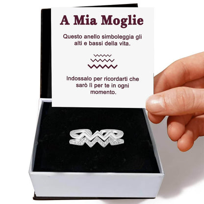Anello in Argento Sterling 925 - A Mia Moglie - Alti e Bassi