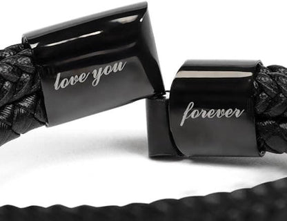 Bracciale Pelle Intrecciata A mio Fratello- Sei il mio Orgoglio.